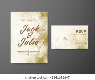 Wedding invitation with abstract watercolor background