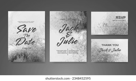 Wedding invitation with abstract watercolor background