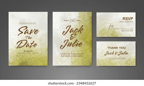 Wedding invitation with abstract watercolor background