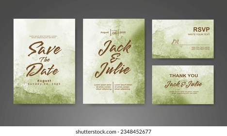 Wedding invitation with abstract watercolor background