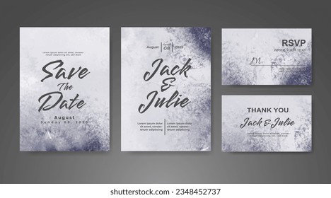 Wedding invitation with abstract watercolor background