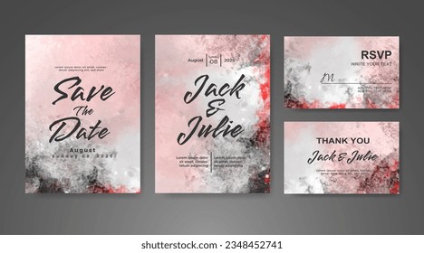 Wedding invitation with abstract watercolor background