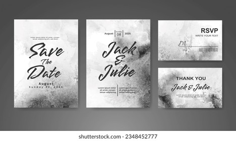 Wedding invitation with abstract watercolor background