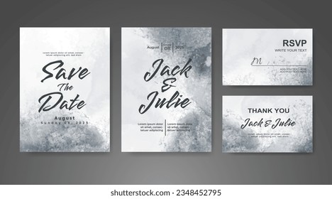 Wedding invitation with abstract watercolor background