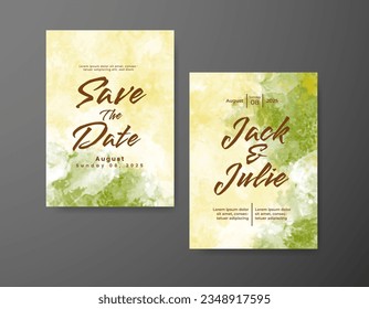 Wedding invitation with abstract watercolor background