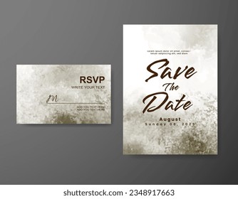 Wedding invitation with abstract watercolor background