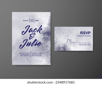 Wedding invitation with abstract watercolor background