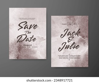 Wedding invitation with abstract watercolor background