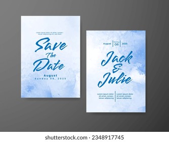 Wedding invitation with abstract watercolor background