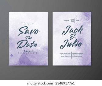 Wedding invitation with abstract watercolor background