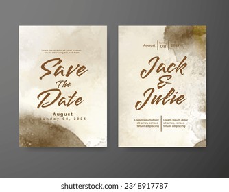 Wedding invitation with abstract watercolor background