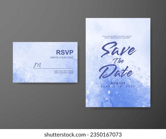 Wedding invitation with abstract watercolor background