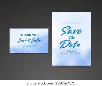 Wedding invitation with abstract watercolor background