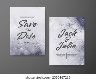 Wedding invitation with abstract watercolor background
