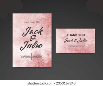 Wedding invitation with abstract watercolor background