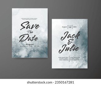 Wedding invitation with abstract watercolor background