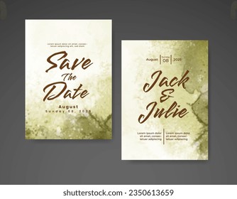 Wedding invitation with abstract watercolor background