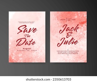 Wedding invitation with abstract watercolor background