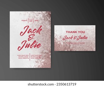 Wedding invitation with abstract watercolor background