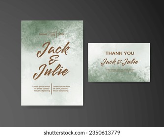 Wedding invitation with abstract watercolor background
