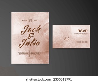 Wedding invitation with abstract watercolor background