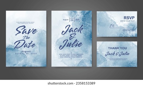 Wedding invitation with abstract watercolor background