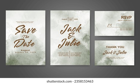 Wedding invitation with abstract watercolor background