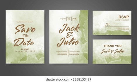 Wedding invitation with abstract watercolor background