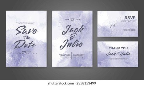 Wedding invitation with abstract watercolor background