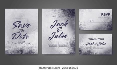 Wedding invitation with abstract watercolor background
