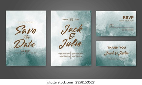 Wedding invitation with abstract watercolor background