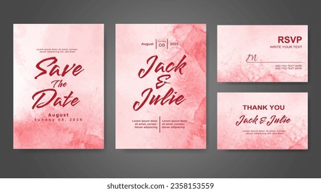 Wedding invitation with abstract watercolor background