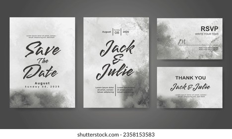 Wedding invitation with abstract watercolor background
