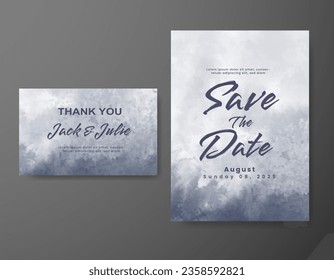 Wedding invitation with abstract watercolor background