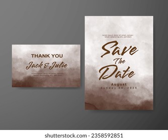 Wedding invitation with abstract watercolor background