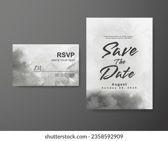 Wedding invitation with abstract watercolor background