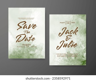 Wedding invitation with abstract watercolor background