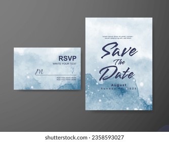 Wedding invitation with abstract watercolor background