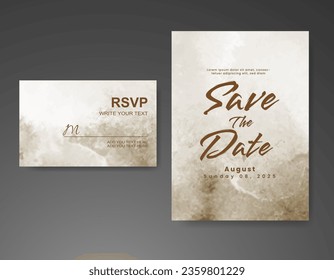 Wedding invitation with abstract watercolor background