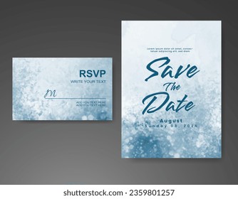 Wedding invitation with abstract watercolor background