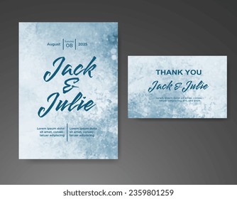 Wedding invitation with abstract watercolor background