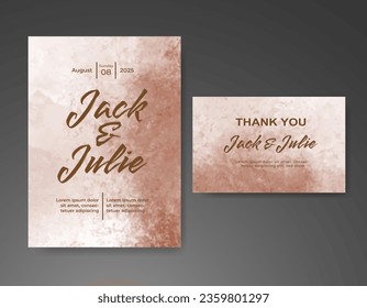 Wedding invitation with abstract watercolor background