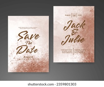 Wedding invitation with abstract watercolor background