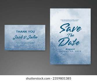 Wedding invitation with abstract watercolor background
