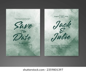 Wedding invitation with abstract watercolor background