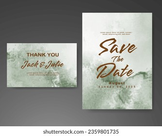 Wedding invitation with abstract watercolor background