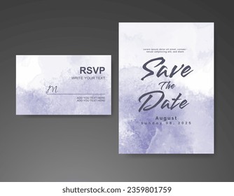 Wedding invitation with abstract watercolor background