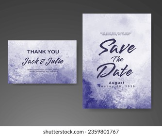 Wedding invitation with abstract watercolor background
