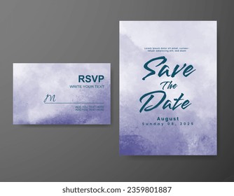 Wedding invitation with abstract watercolor background