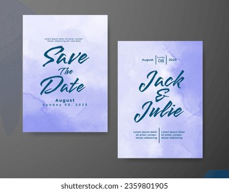 Wedding invitation with abstract watercolor background
